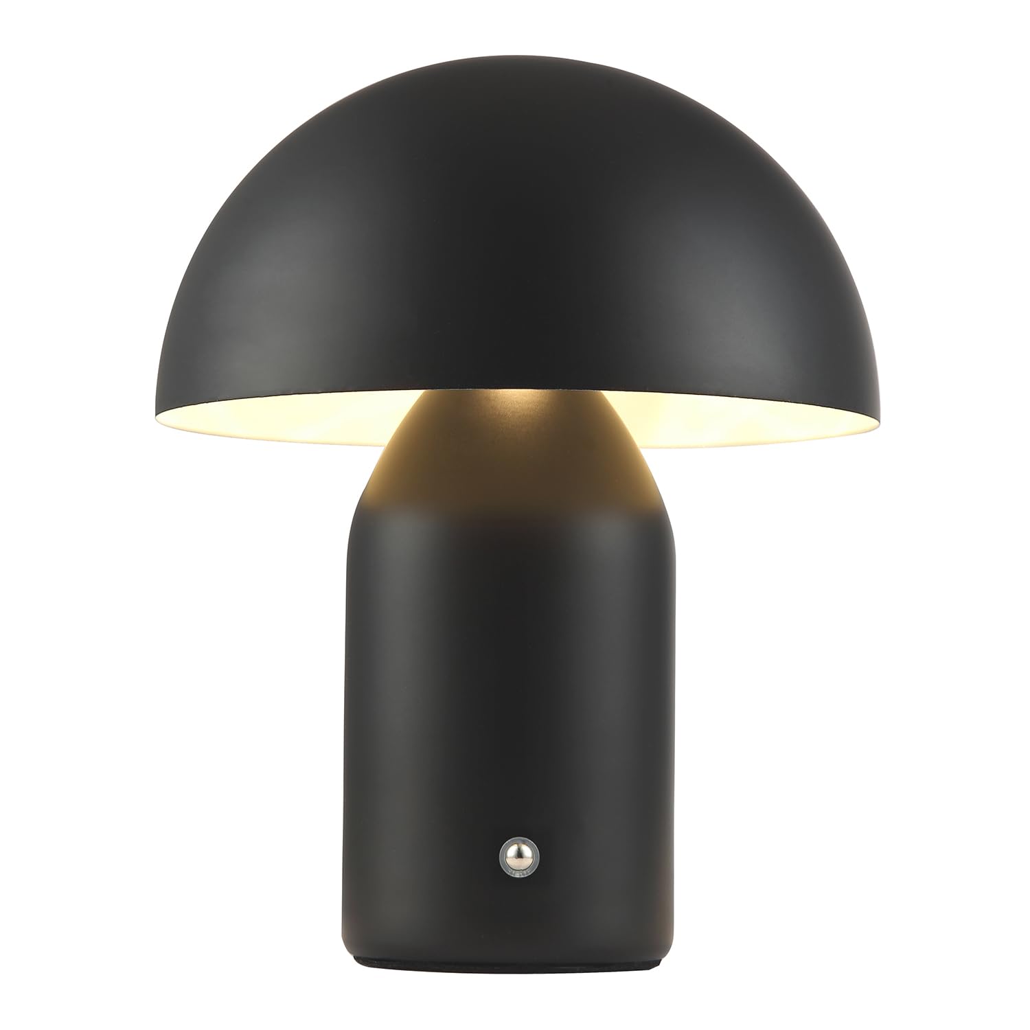 Modern Mushroom Lamp - 35cm Rechargeable - Mat Black - Touch Dimmer - Warm White LED
