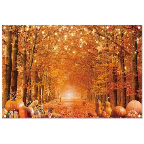 Swepuck 12x8ft Fall Photography Backdrop Autumn Maple Leaves Pumpkin Friendsgiving