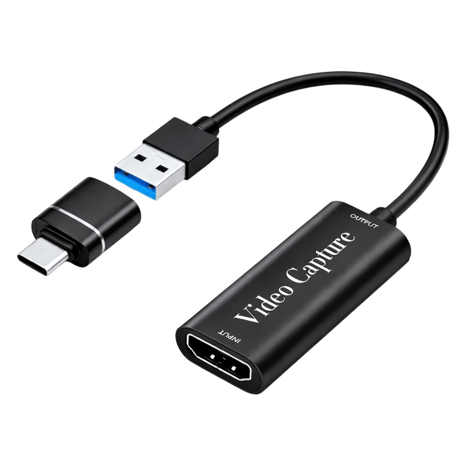 Capturadora de Video HDMI a USB, Tarjeta de Captura 4K 1080P, Capture Card para Juegos/Transmisión/Enseñanza en Línea, Compatible con PC Switch PS5 Xbox OBS Youtube MacBook iPad Cámara Laptop