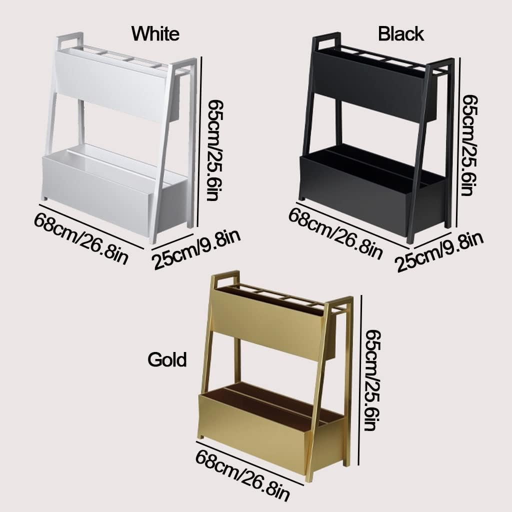 Umbrella Stand, Umbrella Stand Holder for Office Entryway, Integrated Metal Umbrella Stand, Umbrella Rack Free Standing Organizer with Drain Hole,with Wheels (Black with