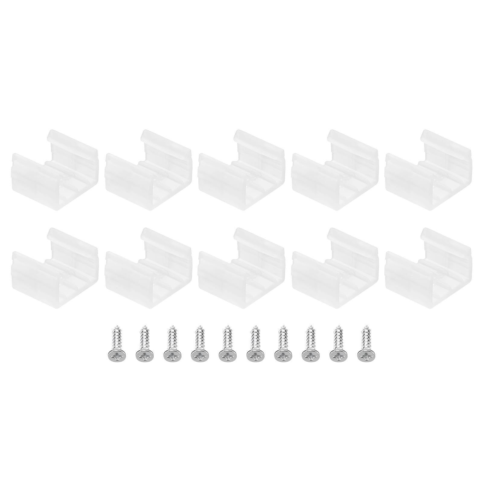PATIKIL LED Streifenlicht Clips, 40er Pack Montagehalterung Befestigungsclips aus Kunststoff mit Schrauben LED Streifen Clips für 12mm-14mm Neon RGB Lichtkabelband, Durchsichtig