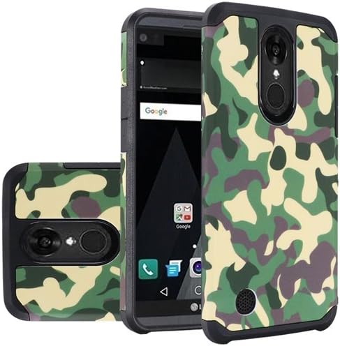 Phone Case for LG Rebel-2 4G LTE/LG Phoenix-3 Gophone/LG Fortune (Cricket) / LG Risio-2 / LG Aristo (MetroPCS) / LV3 Hybrid Dual-Layered Cover (Hybrid Case Camouflage-Black TPU)