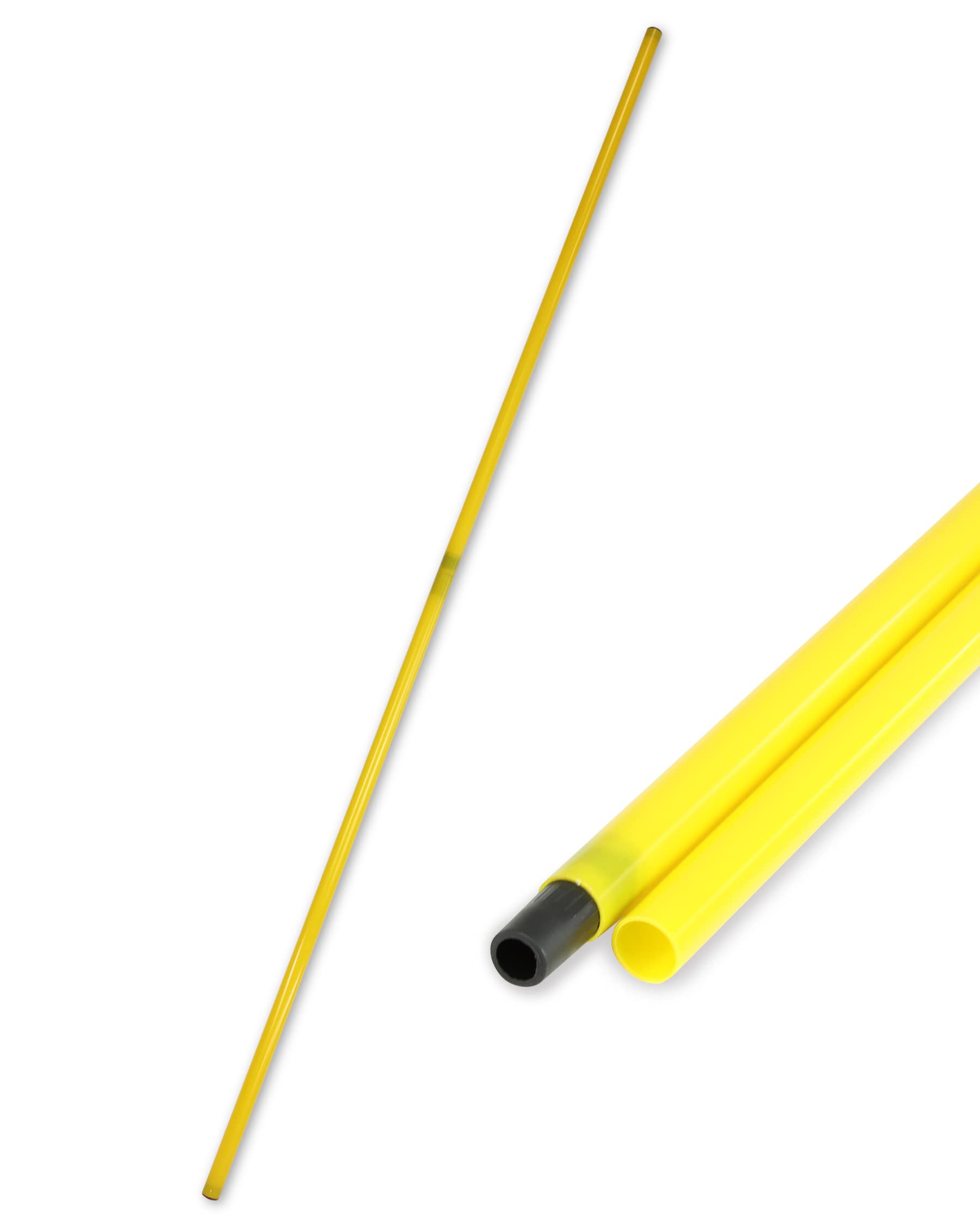 Kombi-Stange 200 cm – 2-geteilt – 2 x 100 cm – ø 25 mm – für den Aufbau von Hürden- & Slalom-Parcours – für Fußball, Leichtathletik & Hundesport