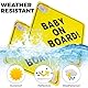 EAVUYIS Baby an Bord Auto Aufkleber, 2 x 12 cm, PVC, wiederverwendbar, Saugnäpfe, Bunt und Niedlich