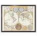 Produktbild Dunn Map 1794 World Solar Double Hemisphere Art Print Framed Poster Wall Decor 12x16 inch Karte Welt Wand Deko