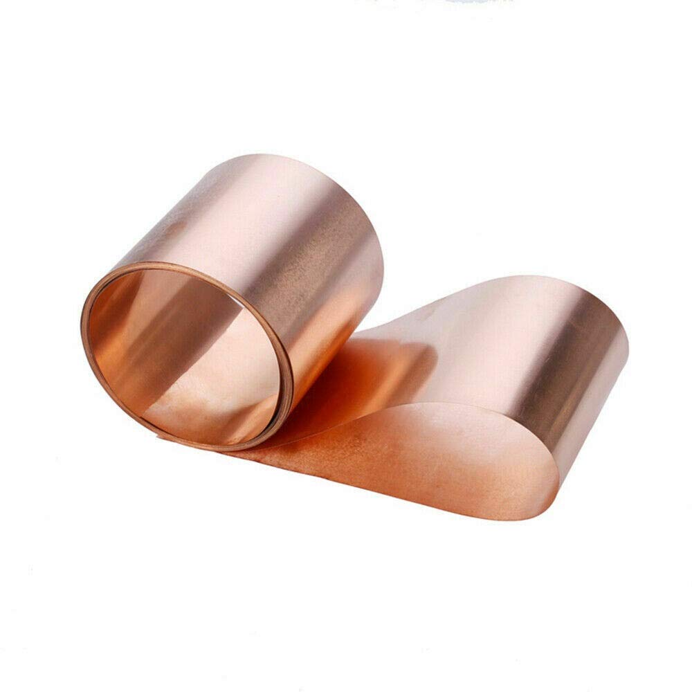 Kupferblech Rol Metallfolienplatte 1 Stück 99,9% reines lila Kupferfolienstreifen, 20–50 x 1000 x 0,1–0,3 mm, Industrie-Hardware-Material(W50*L1000,*T0.1)
