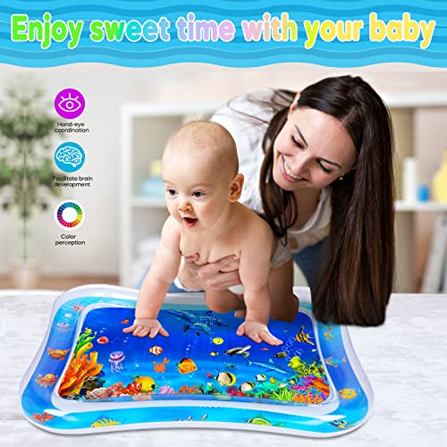Tummy Time Water Mat Sensory Toys, Gifts For Baby, Baby Activity Center Stimulation 3 To 12 Months Baby Growth, Baby Water Play Mat For Infants And Toddlers #TOP5