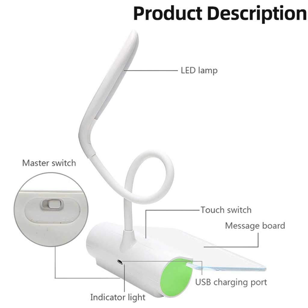 Lámpara de Escritorio La lectura de la tabla del USB LED Protección ocular del ojo regulable de luz LED Luz de mensaje de la novedad de la lámpara de la lámpara de escritorio recargable para Lectura