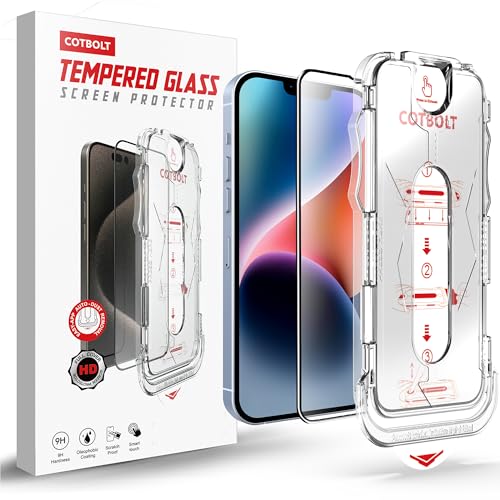 Image of Tempered Glass for iPhone 13 /13 Pro / 14 / 16e / 17e Tempered Glass Screen Protector with (Easy Installation Kit) Anti Scratch, Bubble Free
