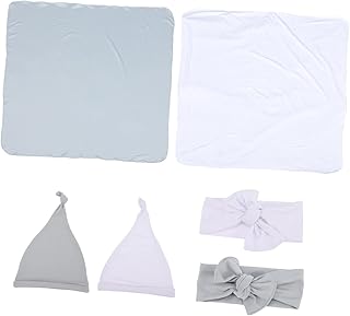 Hoement 2 Conjuntos De Toalha Conjunto De Menina Recém-Nascido Faixa De Cabeça Para Bebês Roupas De Fotos Recém-Nascidas Recém-Nascido Recebendo Cobertor Envoltório Recém-Nascido Cobertor