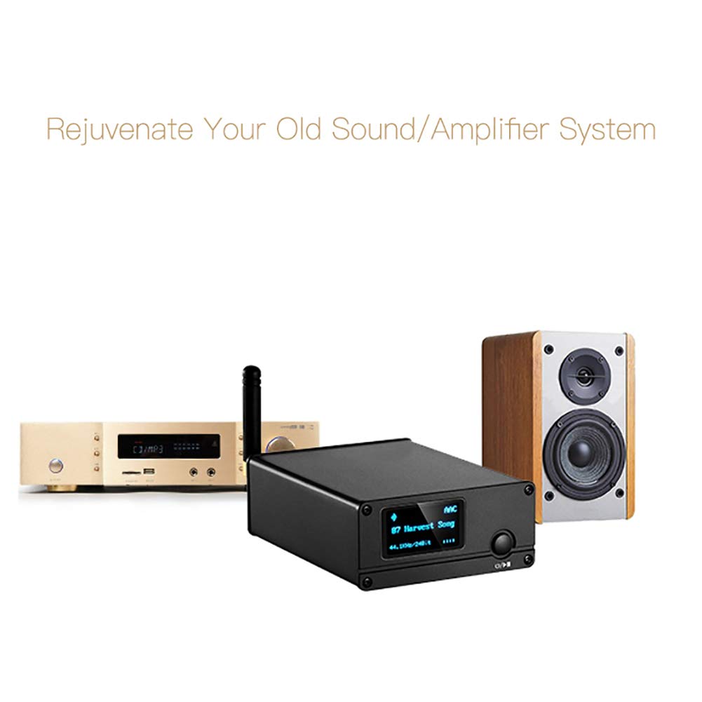 Decodificador de Audio, decodificador de Audio Bluetooth 5.0, con Pantalla OLED de 1,3 Pulgadas, convertidor Receptor decodificador CS8406 ES9018K2M, Compatible con USB DAC AptX/SB