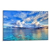 子供と風景の版画 青空と雲 子供と風景の版画 青空と雲