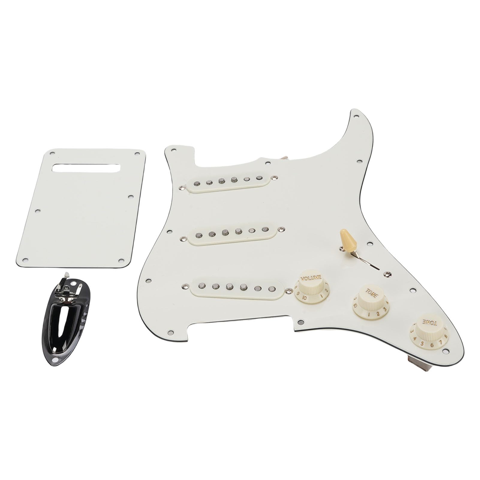 RiToEasysports Pickguard, Scratchplate Wstępnie Okablowana Maskownica Gitarowa Pickguardy do Gitary Elektrycznej do Płyt z podwójną cewką 3 Warstwy PVC Vintage (Czarna wtyczka statku)