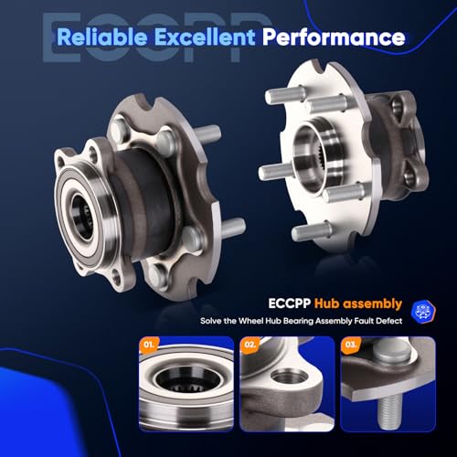 Image of ECCPP 2-Piece 512374 Wheel Hub Bearing for Lexus NX200t 2015-2017 | for Lexus NX300 2018-2019 5 lugs w /ABS Sensor Pre-Greased Sealed