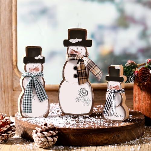 Suzile-3-Pcs-Christmas-Snowman-Table-Decorations-Wooden-Snowman-Centerpiece-Block-Winter-Snowman-Signs-Tiered-Tray-Desktop-Figurine-for-Indoor-Fireplace-Mantel-Home-Decor-Holiday-Xmas-Party-Supplies Suzile 3 Pcs Christmas Snowman Table Decorations Wooden Snowman Centerpiece Block Winter Snowman Signs Tiered Tray Desktop Figurine for Indoor Fireplace Mantel Home Decor Holiday Xmas Party Supplies