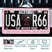 License Plate Frame,Lastingly Bling License Plate Frames,Stainless Steel & Obstruction-Free Car License Plate Frame with Multifaceted Rhinestones Bedazzled License Plate Holder (2-Crystal pink)