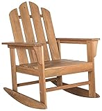 Safavieh Hölzernes Lounge-Stuhl für draußen mit Schaukelstuhl, Natürlich