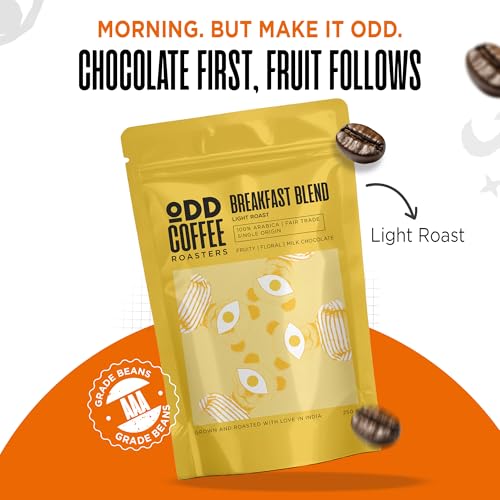 Image of ODD COFFEE ROASTERS Breakfast Blend 100% Arabica Roasted Coffee Powder 1 Kg Light Roast | AAA Grade Specialty Bean | Fruity, Floral & Milk Chocolate | Single Origin Ground Coffee for Aeropress