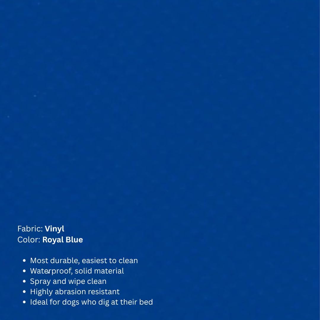 Kuranda Chewproof Elevated Pet Bed - Almond PVC - 40" x 25" - Heavy Duty Vinyl - Royal Blue