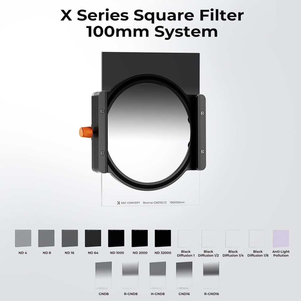 K&F CONCEPT Nano-X Filtri a Lastra Reverse GND 16 (1.2) da 100x150mm in Vetro Ottico con 28 Strati Rivestimento Nano Compatibile Nano-X Porta Filtri per Lente