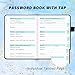 Simplified Password Book with Alphabetical Tabs, Hardcover Password Keeper Book for Seniors, Undated Password Notebook Organized for Website Internet Address Website Login Detail, 4.3