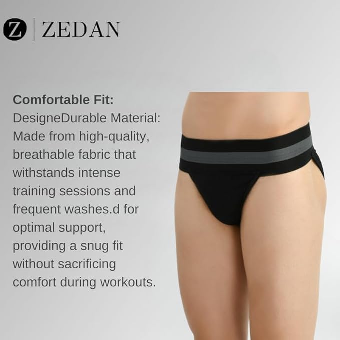 ZEDAN Men's Cotton Briefs | Gym, Workout Supporter for Men | Supporter Underwear for Workout & Sport - (Red + Grey) (X-Large) 4