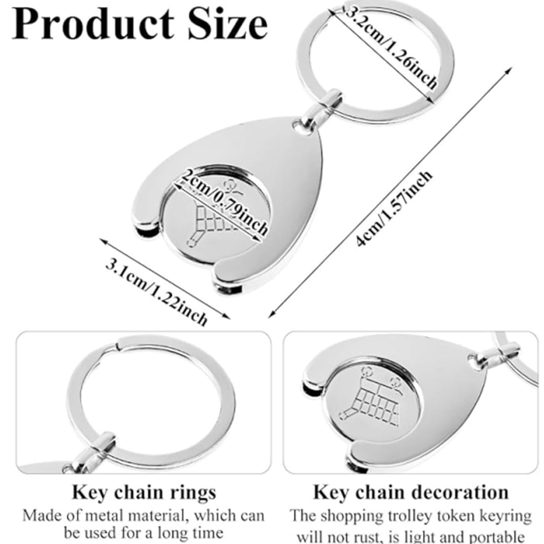 1PC Carrello Della Spesa Remover Portachiavi Token Chip Con - Foto 10