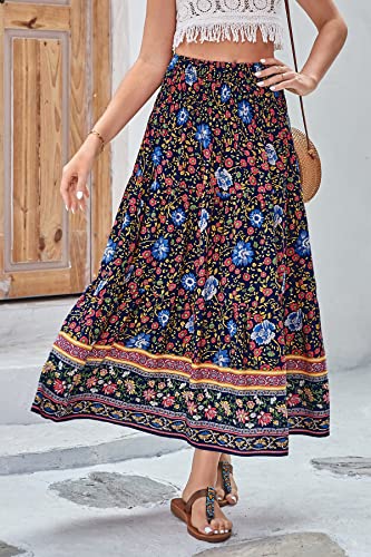Image of CFLONGE Summer Maxi Skirts for Women 2026 Trendy Floral A Line Boho Skirt