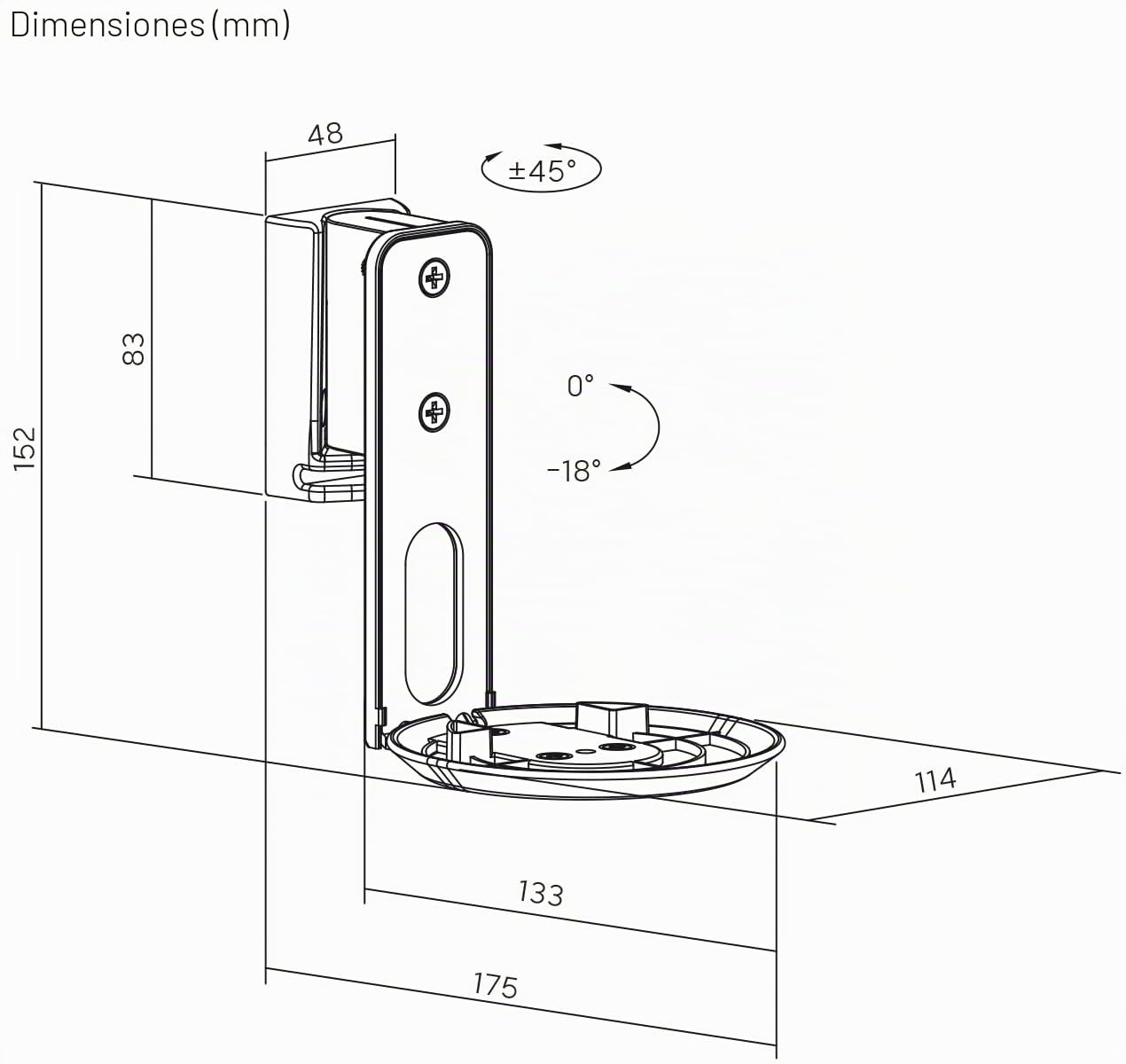 my wall HS40L - Soporte de pared para altavoces SONOS Era 100 (inclinable, 2 unidades), color negro