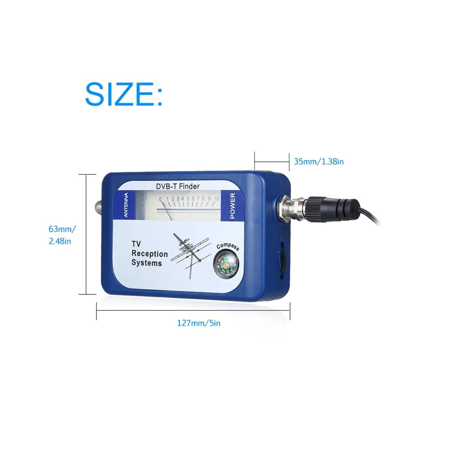 Ricevitore satellitare DVB-T TV Antenna digitale Misuratore di segnale terrestre Puntatore antenna Ricevitore satellitare TV con bussola Sistemi di ricezione TV per Antenne per Sistemi di Ricezione Re
