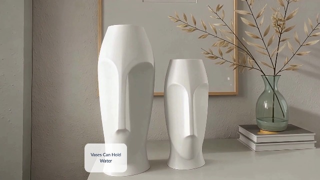 Amazon.com: Howard Elliott Collection Matte White Abstract Faces