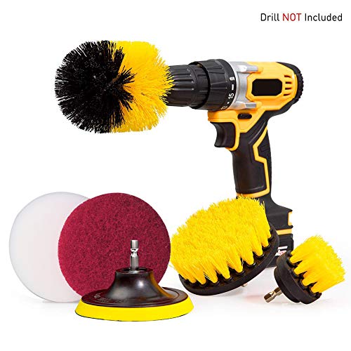 Drill Brush Scrub Pads 6 Piece Power Scrubber Cleaning Kit - Time Saving