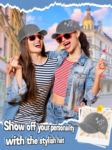 Image of Biggun Trendy Embroidered Baseball Cap for Girls Women Men - Adjustable Soft Breathable Hats for Casual Wear