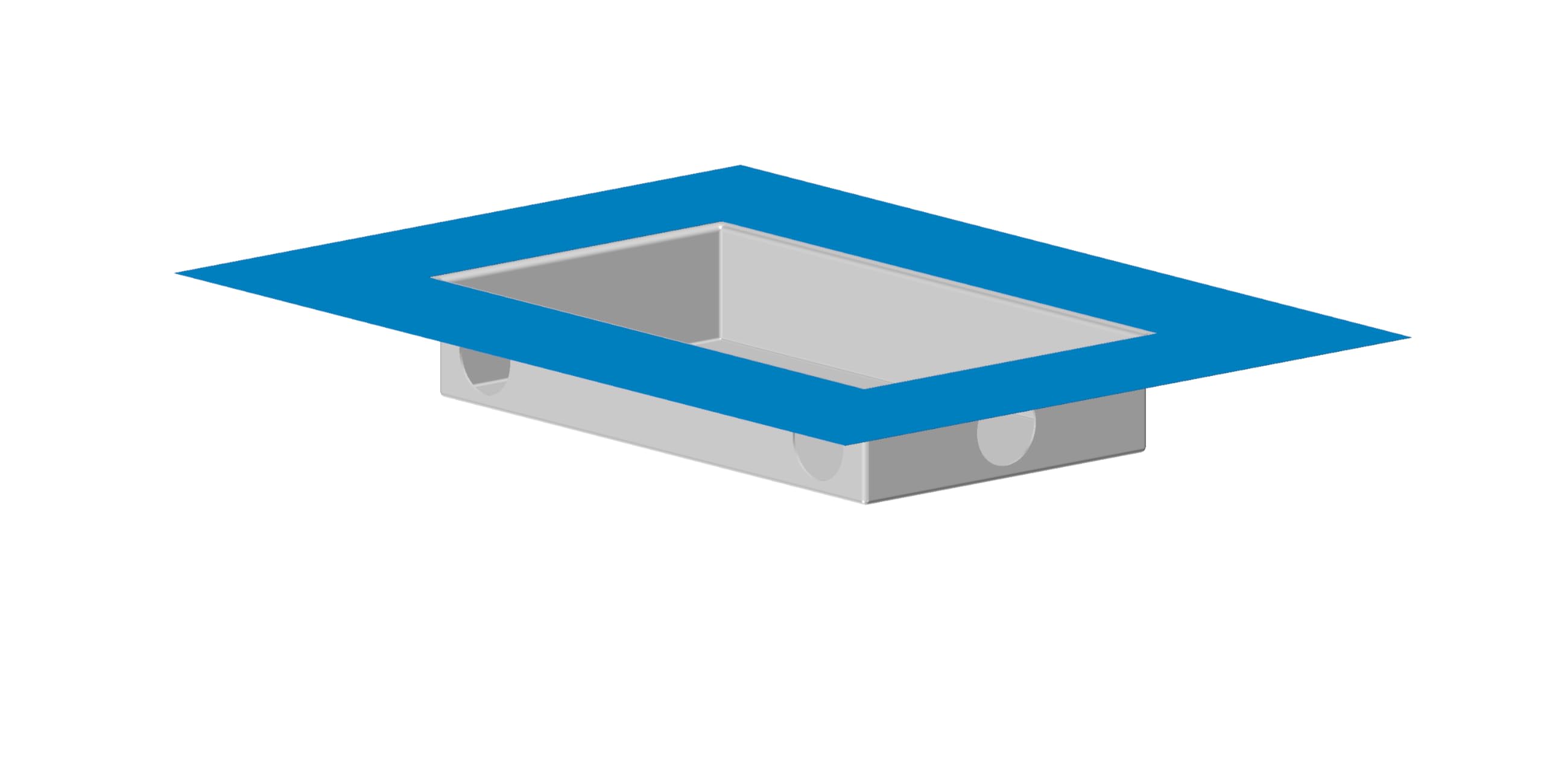 Caja de desagüe para platos de ducha y bañeras, 47,5 x 28 x 7,5 cm, caja hermética para sistema de desagüe