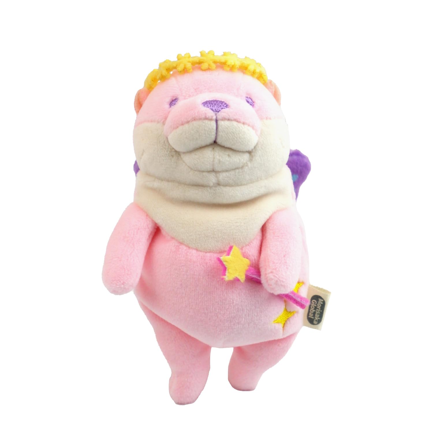 Morisaka Global Mochikawa Lie Fairy Mini, Pink, 2.8 x 2.4 x 5.5 inches (7 x 6 x 14 cm), Otter, Stuffed Animal, Pastel, Sewing, Healing, Mochi Texture, Cute Animal Mochi Series : Toys & Games