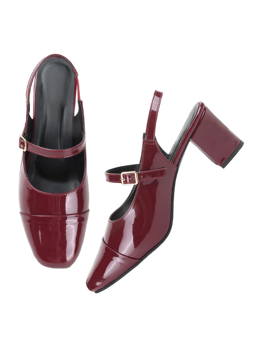 Women Mary Jane Block Heels | Single Strap Round Toe Pumps | Comfortable Chunky Heel Shoes | Stylish Formal Casual Office Party Footwear-image-44