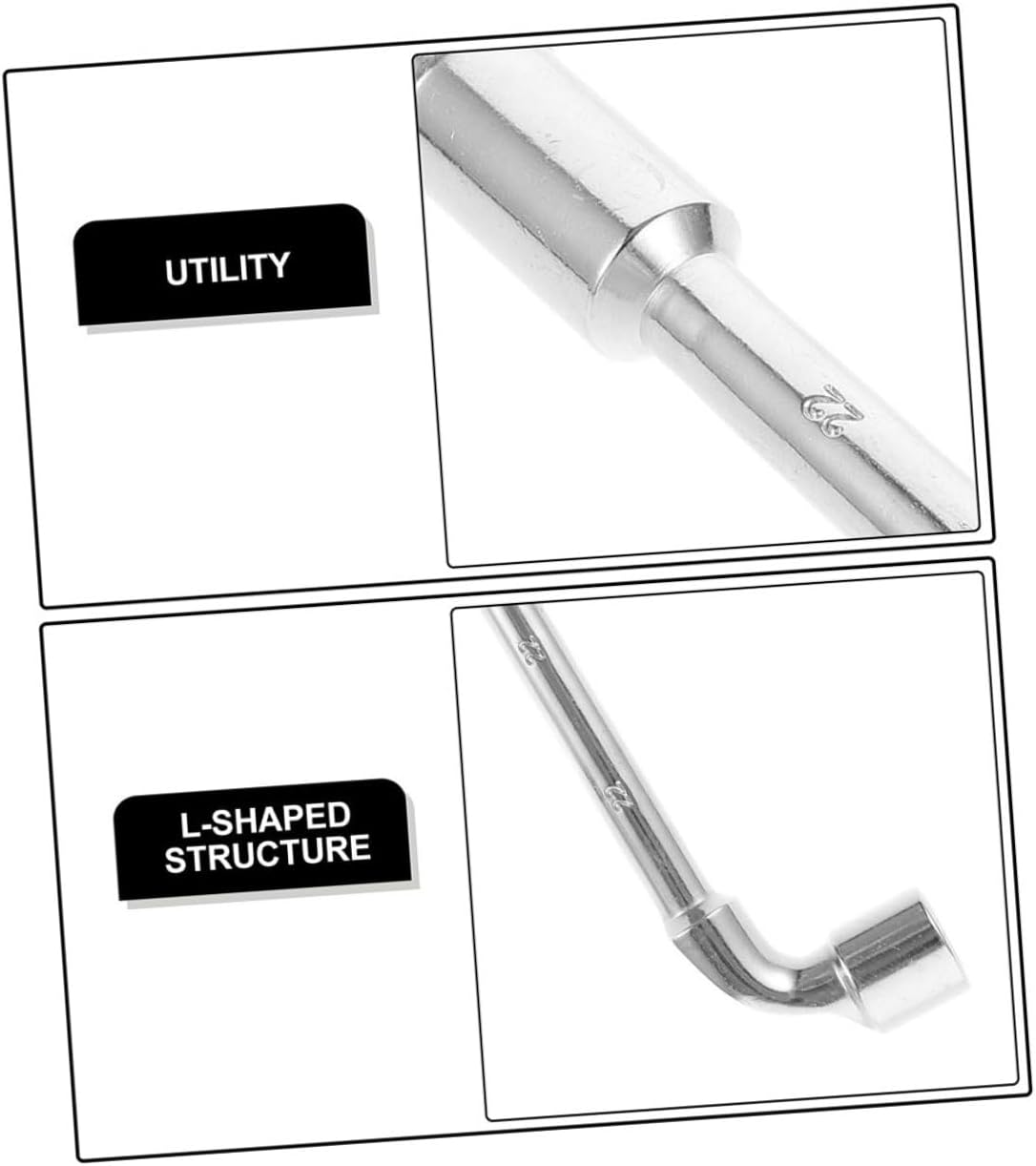 L-shaped Socket Wrench 21mm Dual-ended Angled Automotive Tire Repair Tool for Car Wheel Nut Removal and Installation