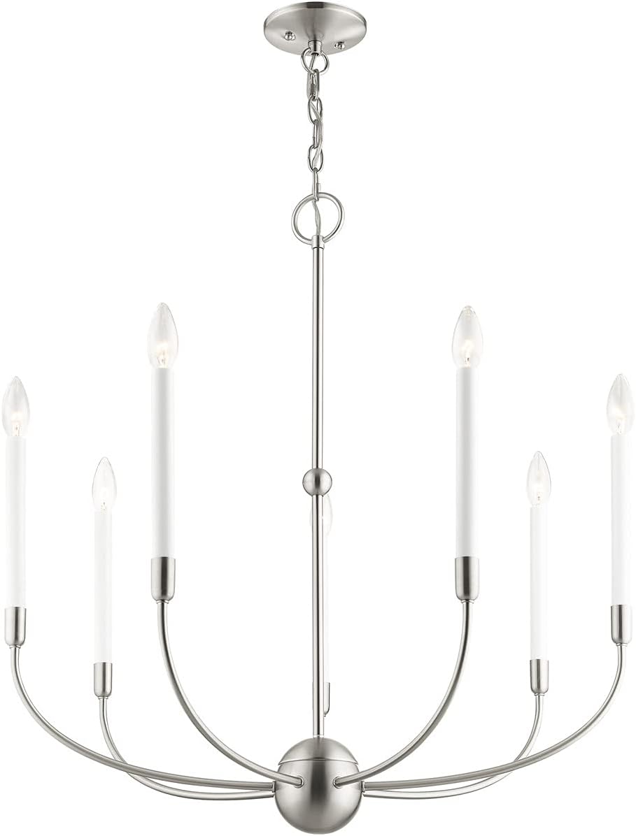Livex Lighting 46067-91 7 Light Brushed Nickel Chandelier