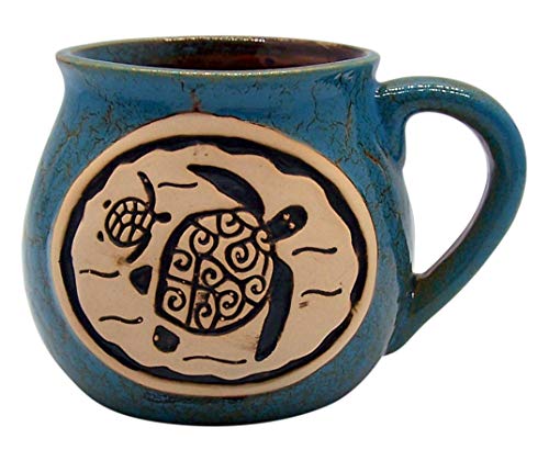 Taza Wowser 16 oz con diseño de tortugas azul y marrón miniatura 1