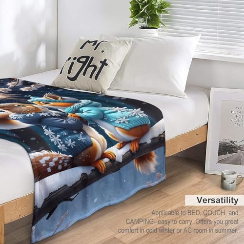 Couverture écureuil 3D en flannel chaude 130x180cm