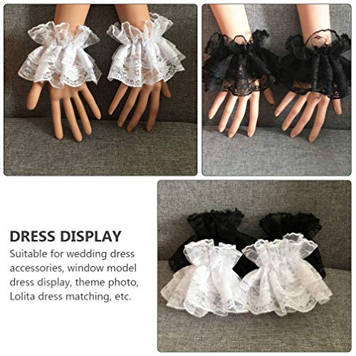 VALICLUD 2 Pares Das Mulheres Sheer Lace Floral Do Vintage Luvas De Pulso Luvas Lolita Lolita Wrist