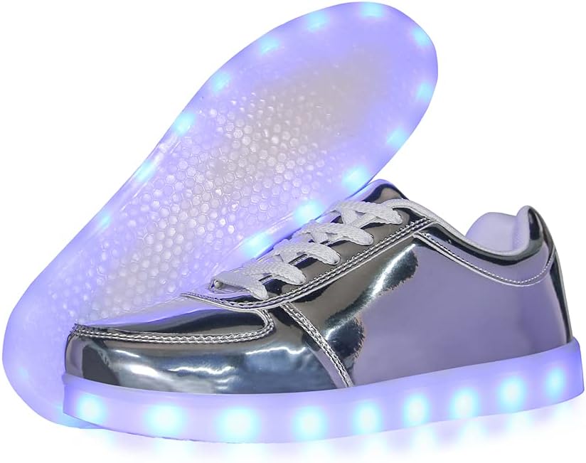 YuanRoad Unisex LED Light Up Shoes with USB Charging Glowing Luminous LED Sneakers