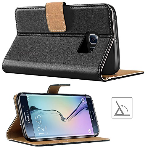 HOOMIL Cover Samsung S6 Edge, Flip Caso in Pelle