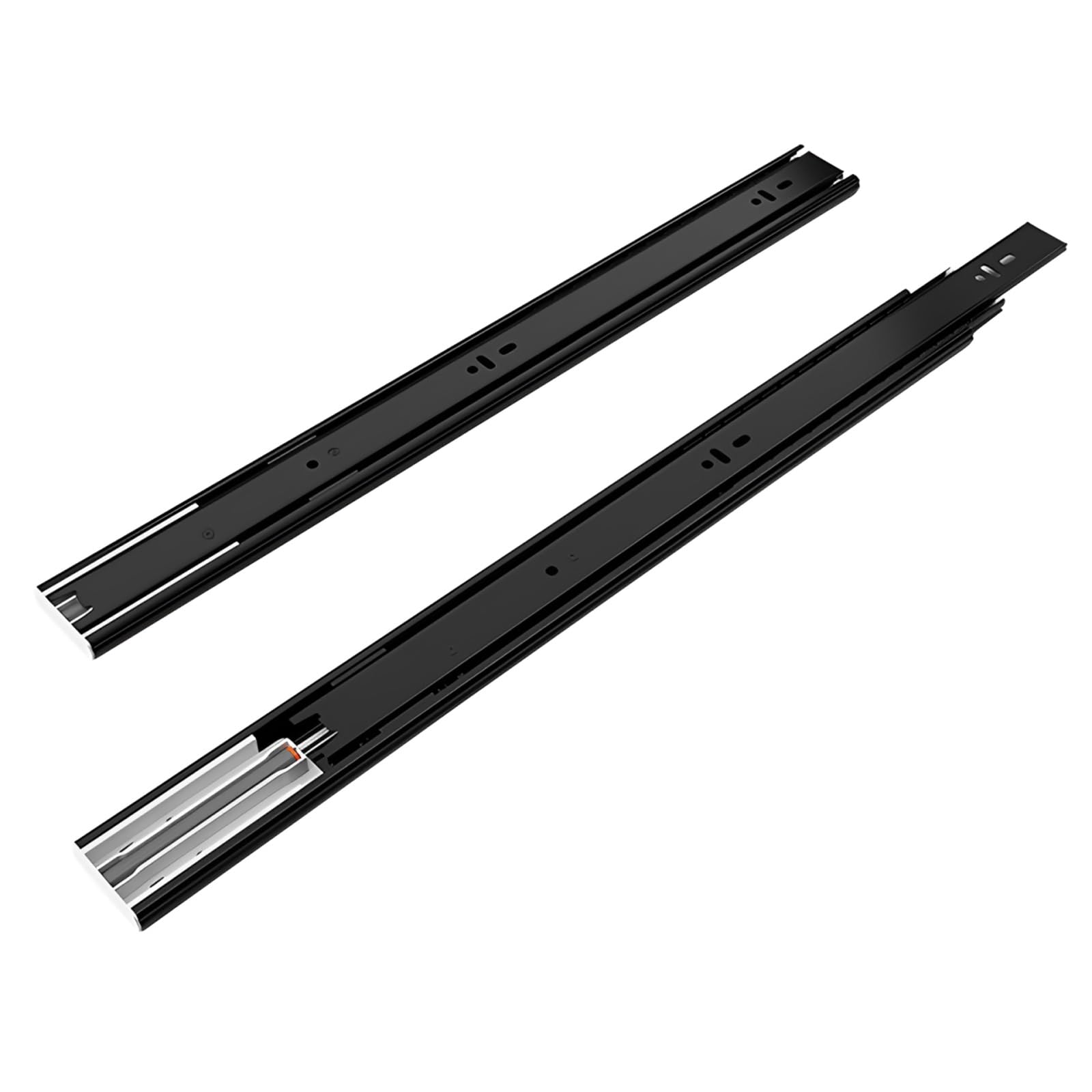 Side Mount Cabinet Rails, 100 Lbs Soft Close – Full Extension Ball Bearing Drawer Slides for Kitchen RV and Workbench(Black,20"/50cm)