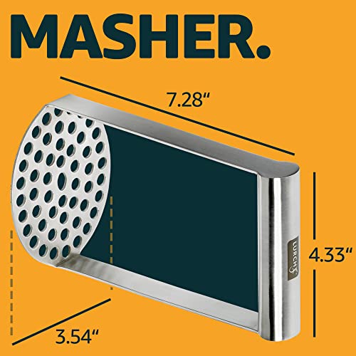 LURCH-Germany-Heavy-Duty-Potato-Masher-With-Horizontal-Handle-Avocado-Masher-Versatile-Food-Masher-For-Vegetable-Made-of-Durable-Stainless-Steel-75-Inches-Silver