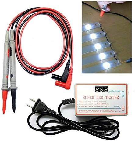 LED Light and TV Backlight Tester, 0-300V Adaptive Voltage LED Strip Lamp Beads Repair Testing Tool with Gold Plated Pin and Power Cable, Suitable for All LED Light Repairs