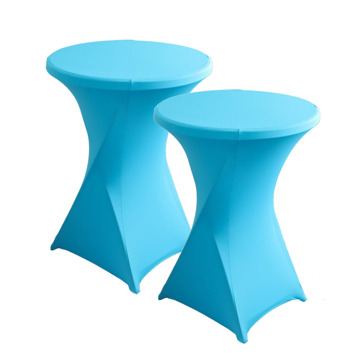 iEventStar 2 Packs 30 inches 32" Highboy Cocktail Round Stretch Spandex Fitted Table Cover High Top Square Corners Tablecloth (30" - 32" Dia x 42" 2