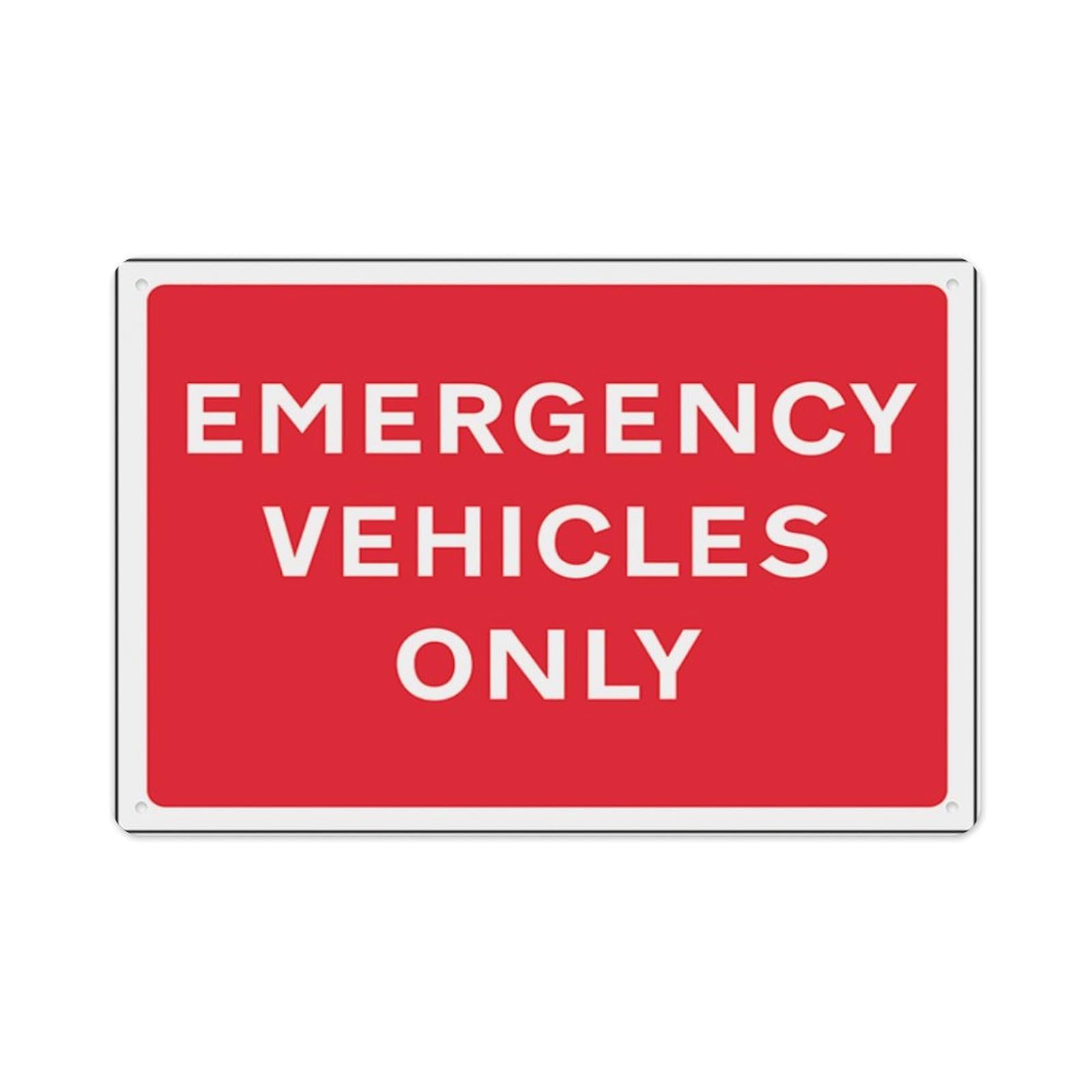 peiyeety Emergency Vehicles Only Aluminum Tin Warning Signs For Home Outdoor Garden 8X12 Inches