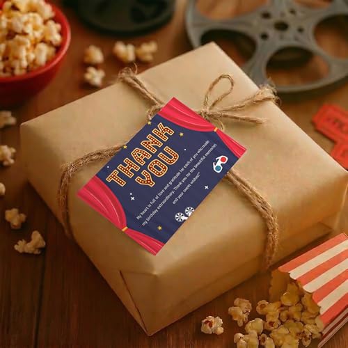 Image of Just Party Bollywood Theme Thank You Cards for Return Gifts for Birthday Party (Pack of 10) | Colourful Bollywood Party Thank You Tags for Return Gift for Kids, Boys & Girls