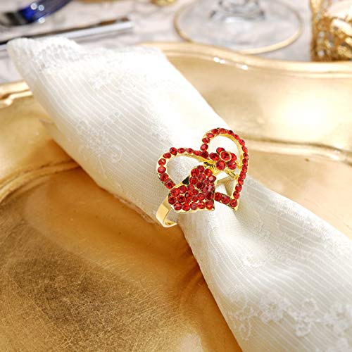 BESPORTBLE 2Pcs Coração Guardanapo Anel de Dia Dos Namorados Casamento Guardanapo Titulares de Anéis